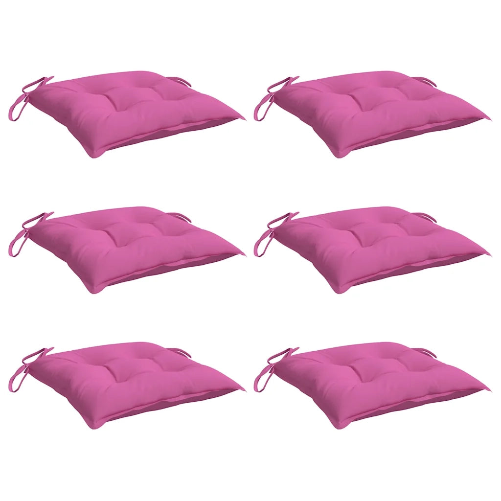 Cuscini per Sedia 6 pz | Cuscini per sedie Rosa 40x40x7 cm in Tessuto