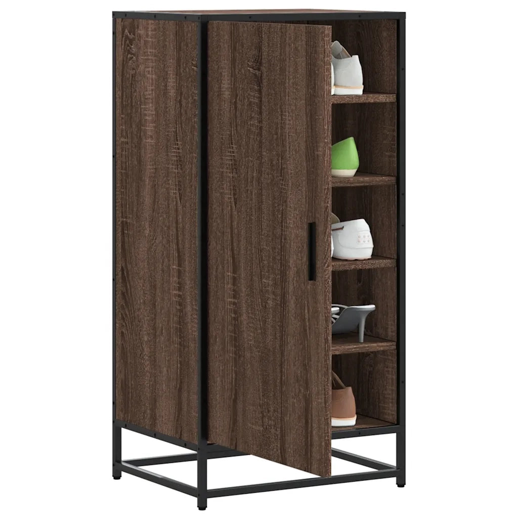 Scarpiera-Scaffale per scarpe Rovere Marrone 48x38x97,5 cm in Legno Multistrato 130328