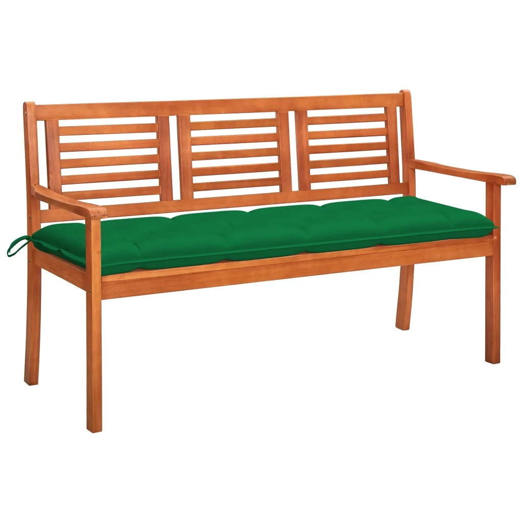 Panchina da Giardino e Cuscino 3 Posti 150cm Eucalipto Massello cod mxl 70711