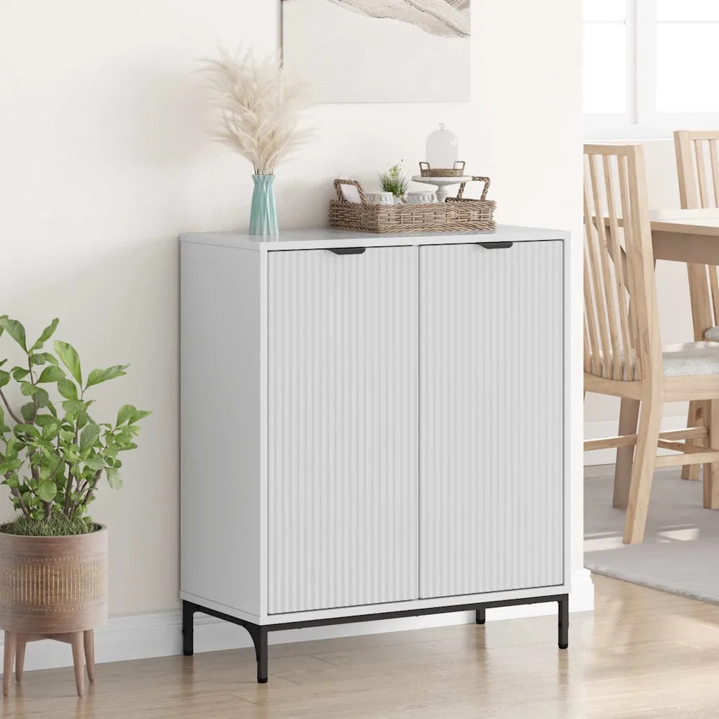 Credenza | Madia | Buffet da pranzo | Armadio da pranzo Bianco Lucido 69,5 x 33 x 82 cm Legno multistrato