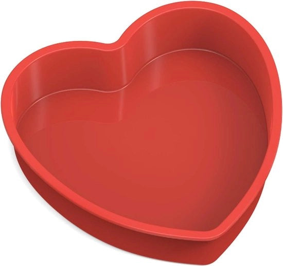 Muffiniera a forma di cuore per torte Ø 26 cm - silicone a forma di cuore antiaderente - muffiniera per cuore di cioccolato e budino