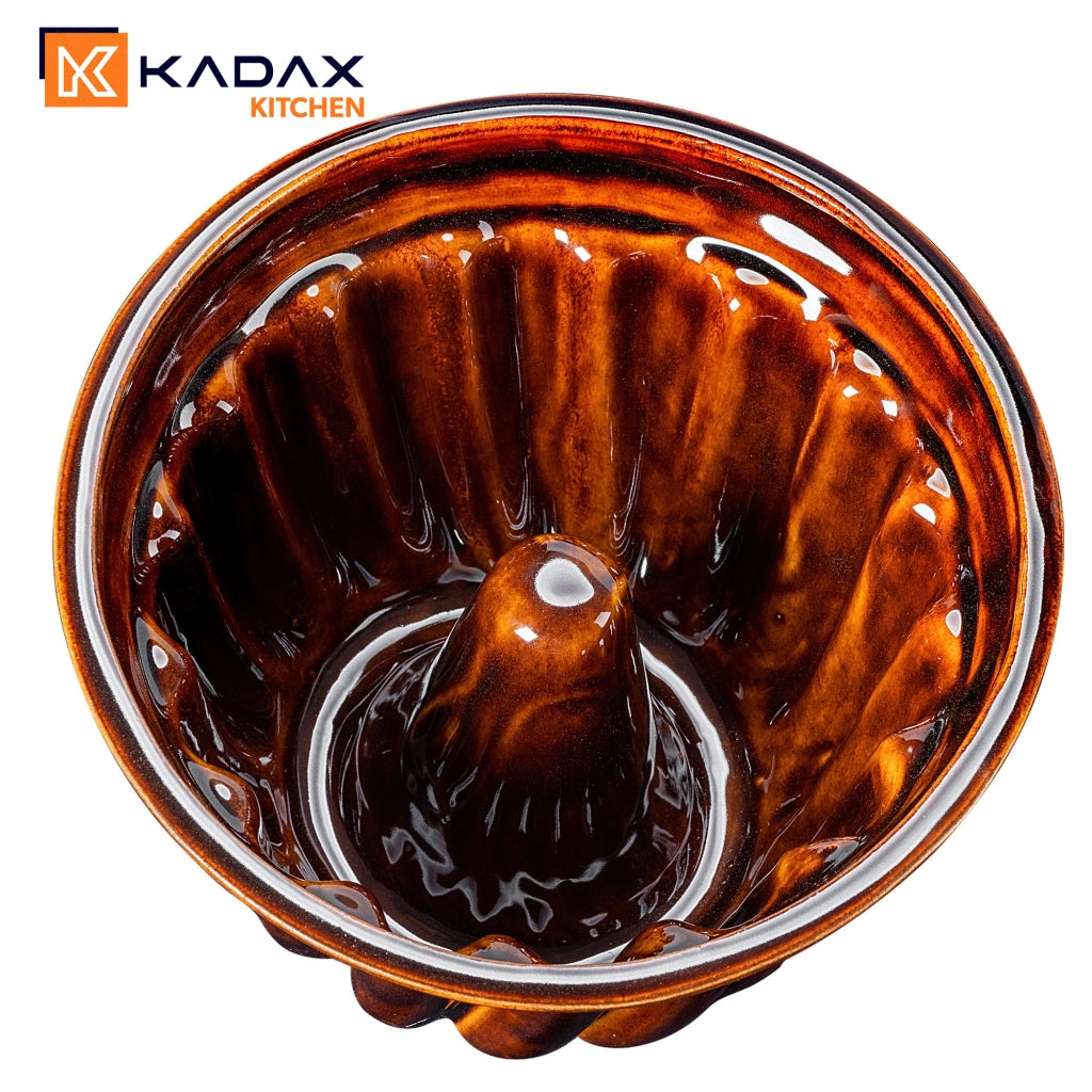Teglia per torta KADAX con manicotto a camino, in gres, 27 cm, 5 litri.