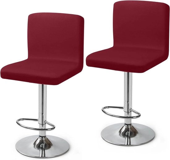 Set di 2 Cuscini di Sedia da Cucina con Schienale in Pelle Rossa - Rimovibili e Lavabili