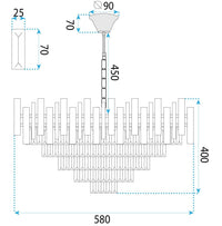 Lampada Cristal G052-cp 60cm Gold