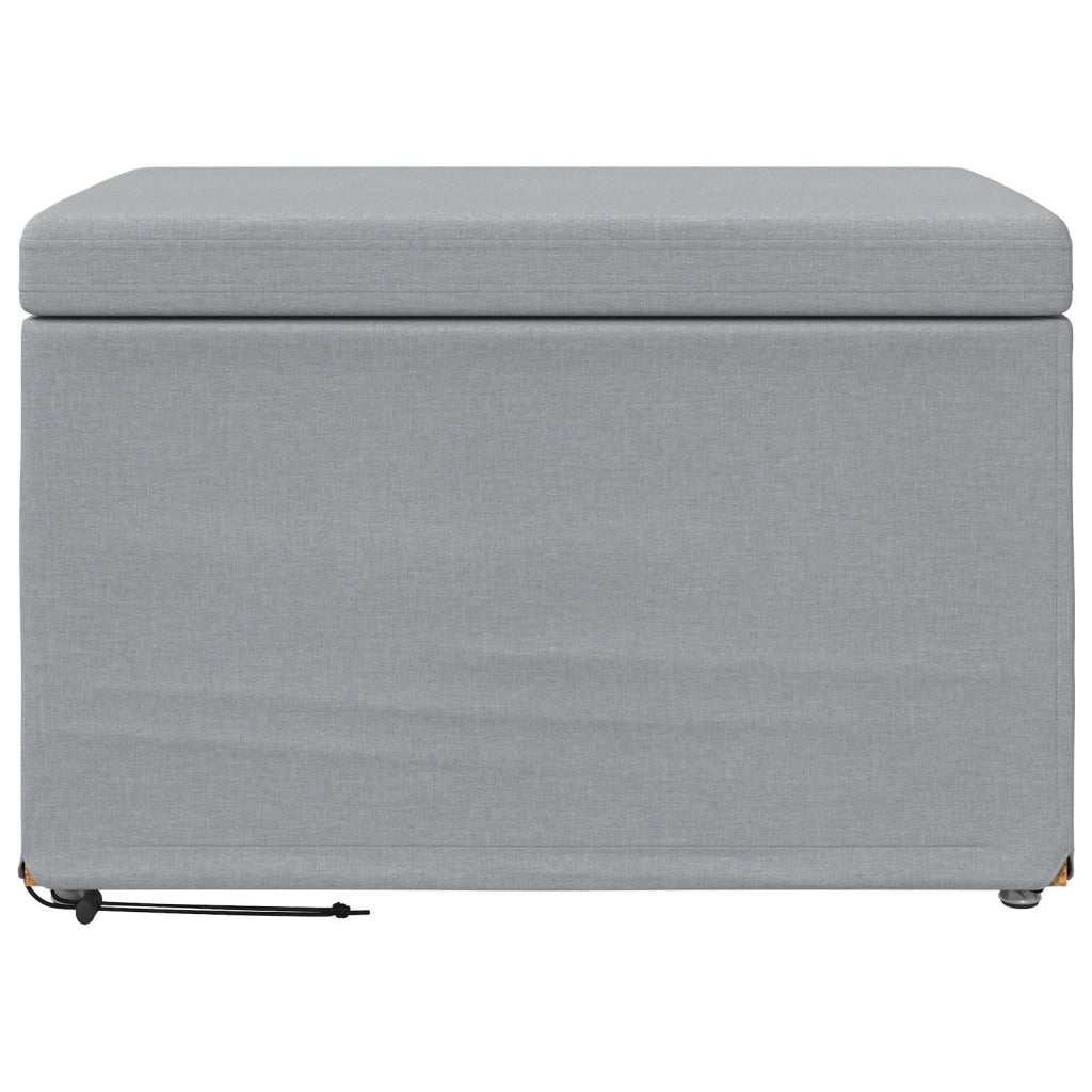 Pouf Grigio chiaro Tessuto e Legno Ingegnerizzato