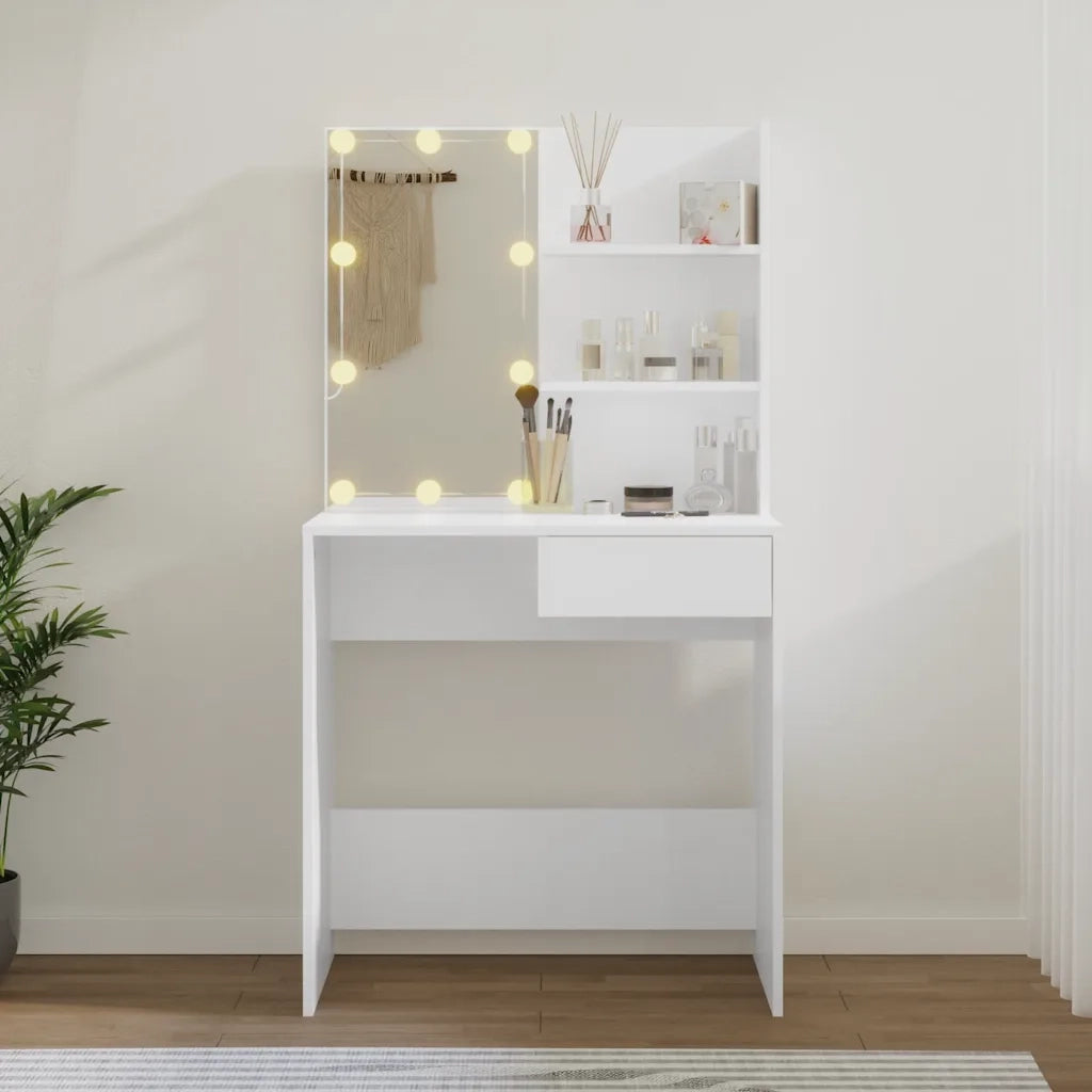 Toeletta con LED Bianca 74,5x40x141 cm 808801