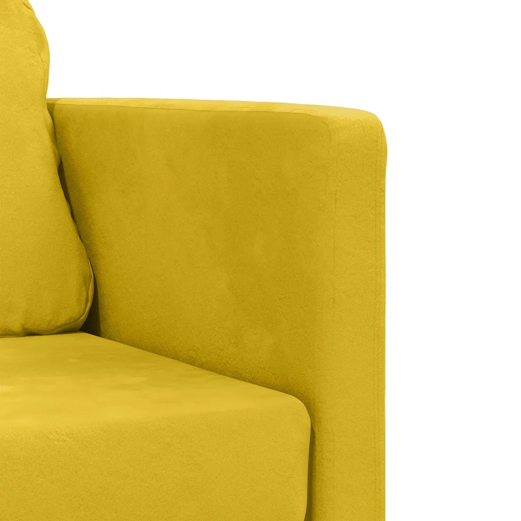 Divano letto | Sof¨¤ letto | Letto singolo da Terra 2 in 1 Giallo Scuro 122x204x55 cm Velluto