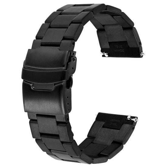 Cintura di orologio in acciaio - Cintura metallica robusta - Finestra in materiale opaco - Adatto a diversi orologi - Chiusura a doppio bloccaggio - Perfetto per...
