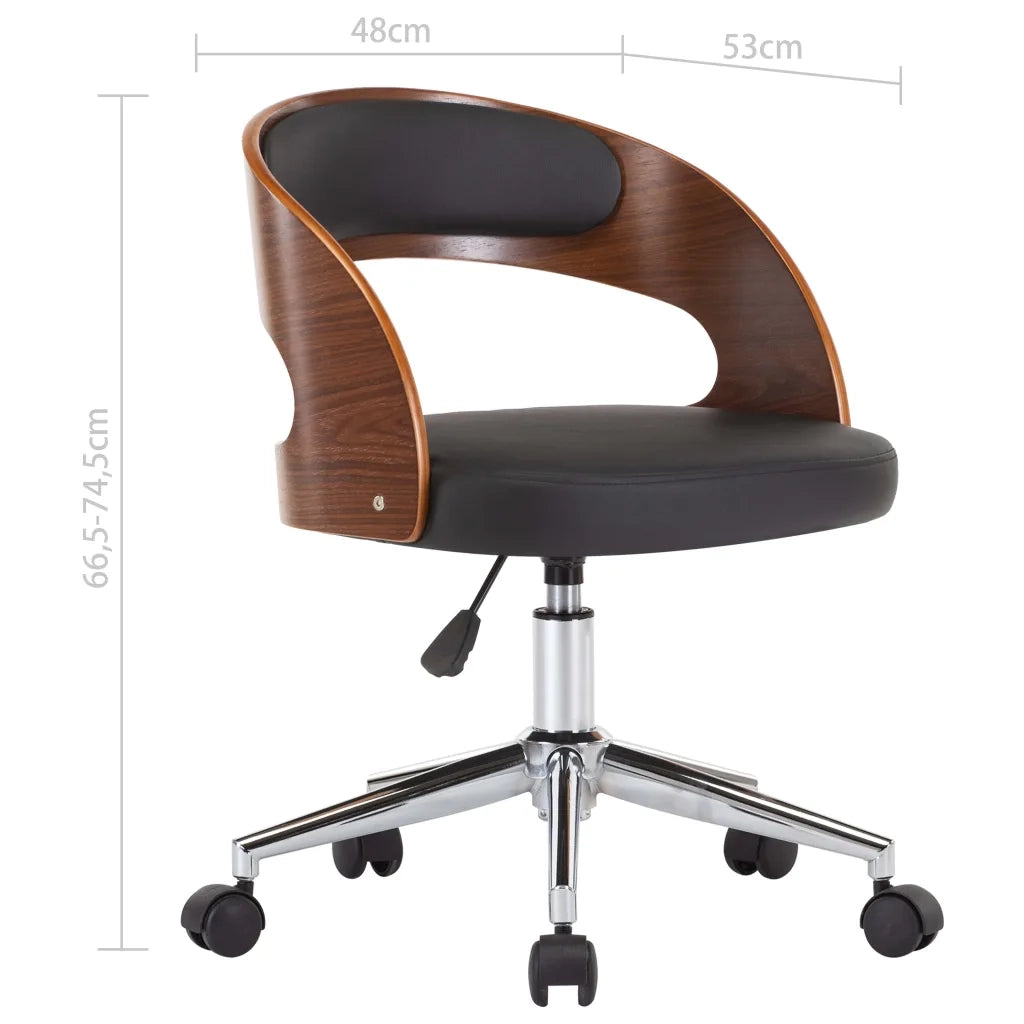 Sedie da Pranzo Girevoli 6 pz Nere in Legno Curvo e Similpelle 3054910