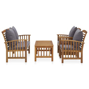 Set Divani da Giardino 4 pz con Cuscini in Massello di Acacia 3057979