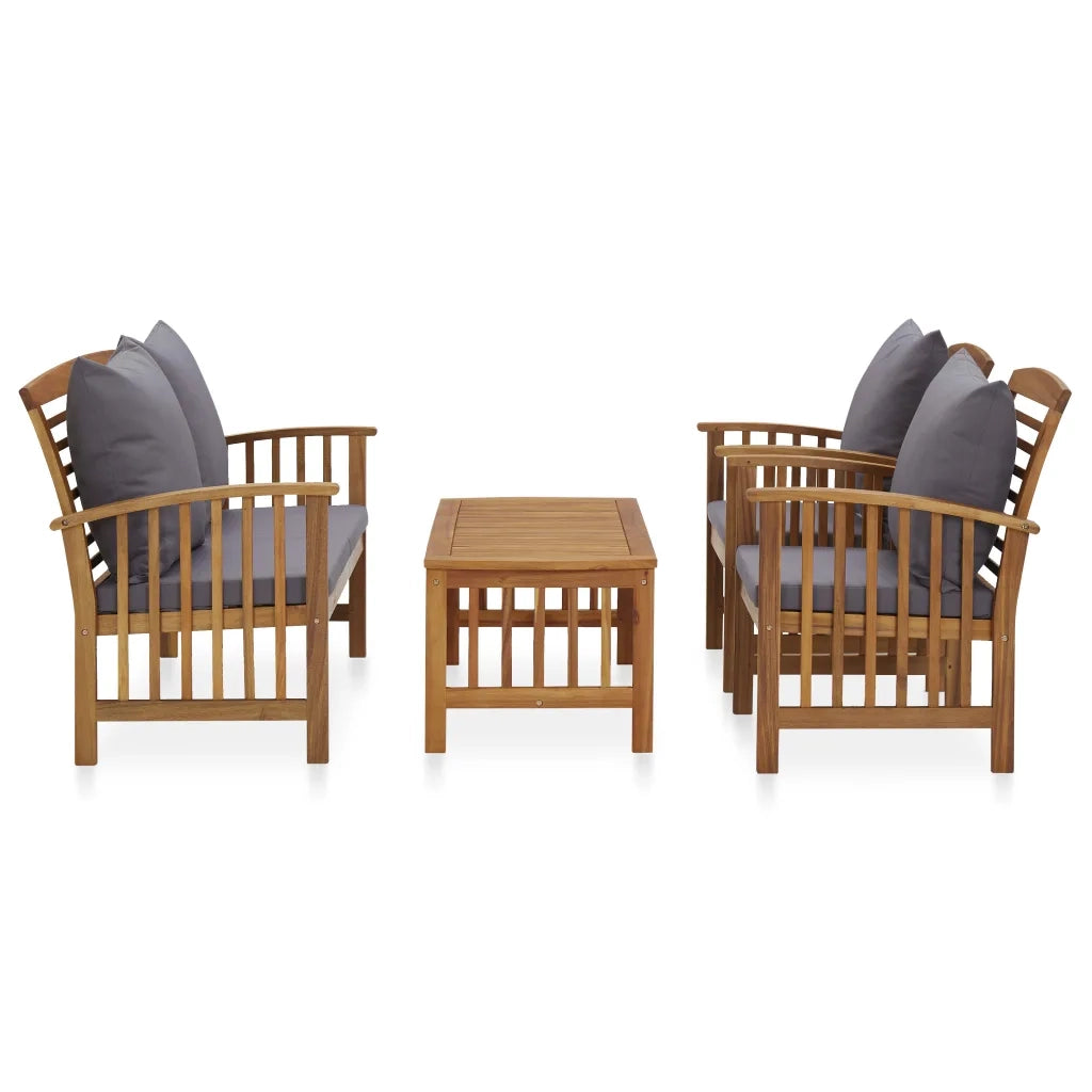 Set Divani da Giardino 4 pz con Cuscini in Massello di Acacia 3057979