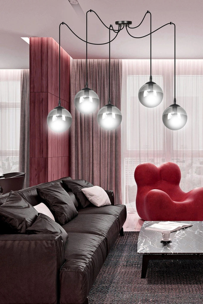 Lampadario Emibig GIGI 5, 5xE14 nero grafite dimmer