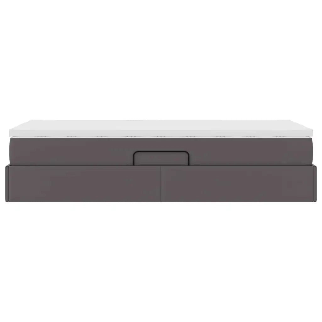 Letto con contenitore e materasso Grigio 90 x 200 cm