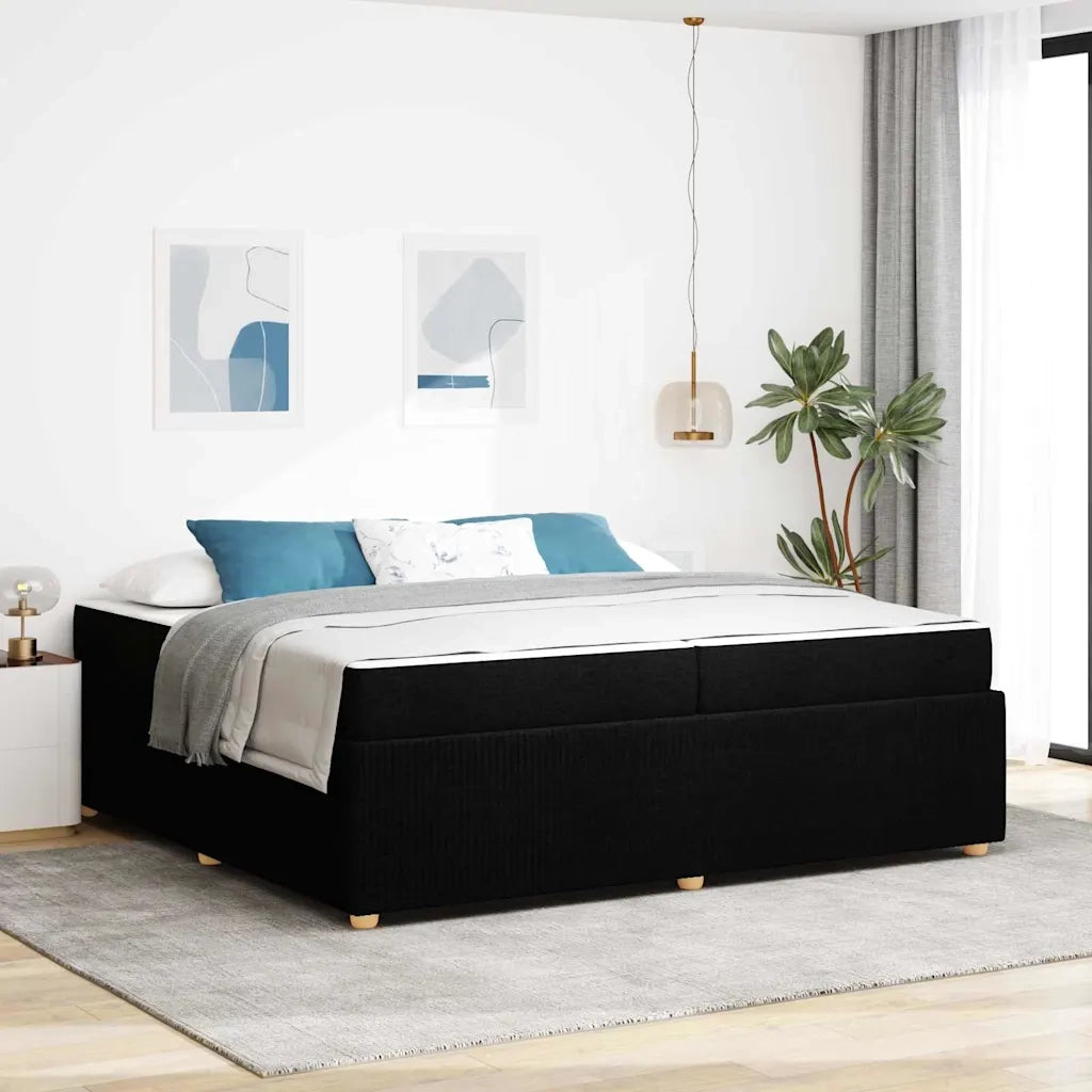 Struttura del letto con materasso Nero 200 x 200 cm Tessuto