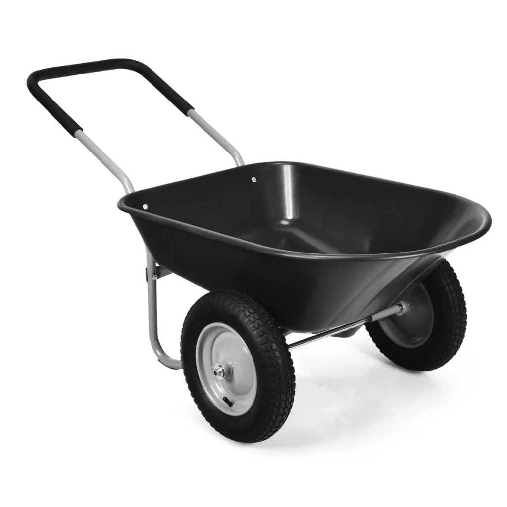 Carriola da giardino 65 x 145 x 65 cm portata massima 100 kg stabilità ottimale stile moderno ferro nero 20_0010784