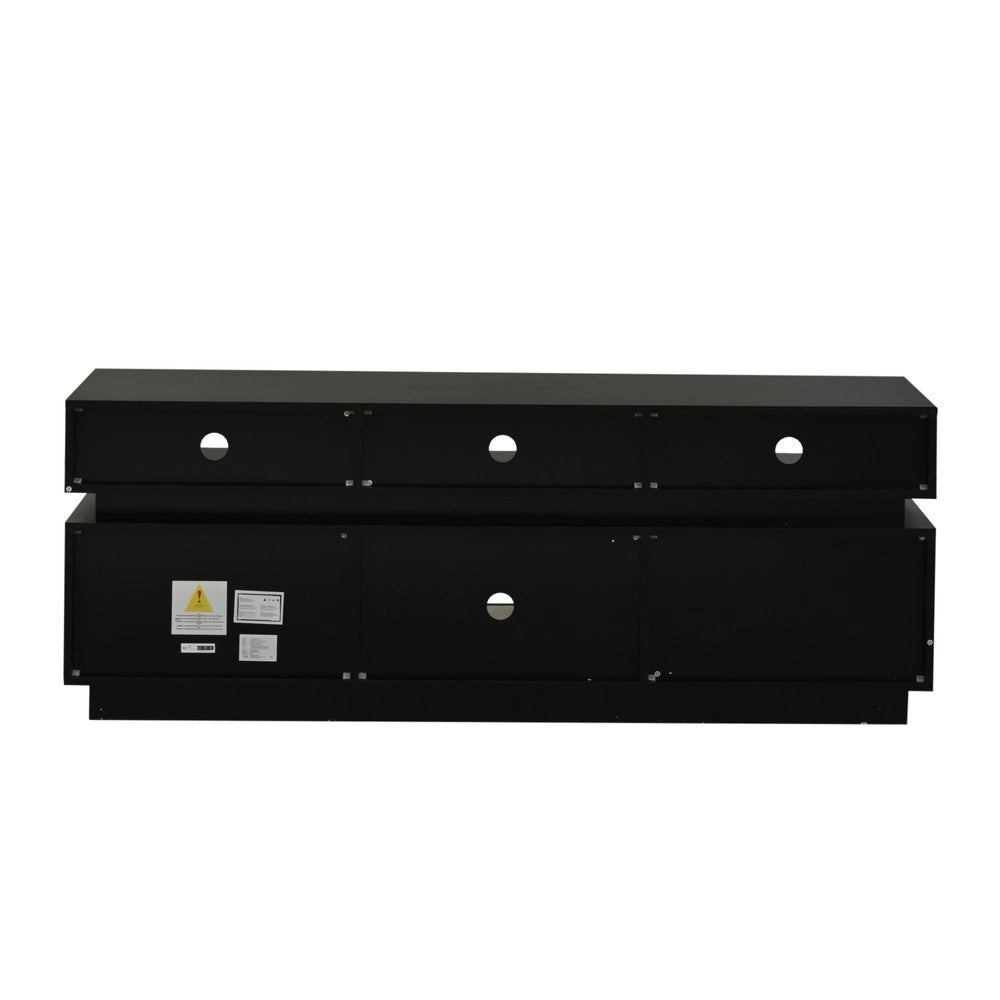 Mobile TV LED con Vetro Temperato ¨C Xylo ¨C Nero, 160x35x60 cm, MDF Lucido