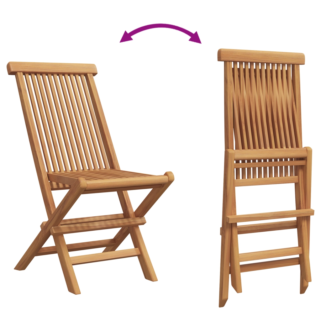 Set da Pranzo da Giardino 5 Pezzi in Legno Massello di Teak