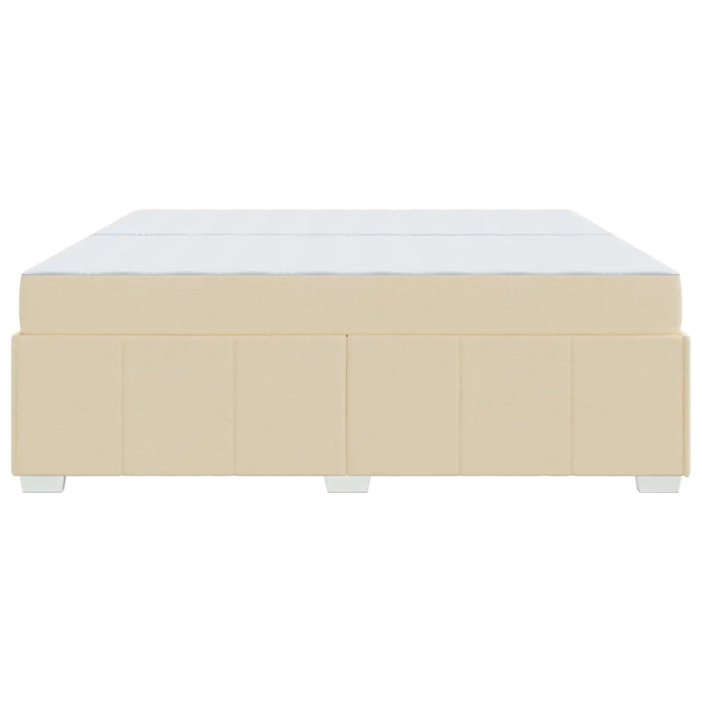 Struttura del letto con materasso Crema 200 x 200 cm Tessuto 3398312