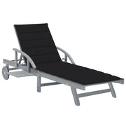 Lettino Prendisole da Giardino con Cuscino Massello di Acacia cod mxl 62881