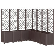 Fioriera | Cassetta per fiori | Vaso da Giardino con Traliccio Marrone 160x160x140 cm in PP