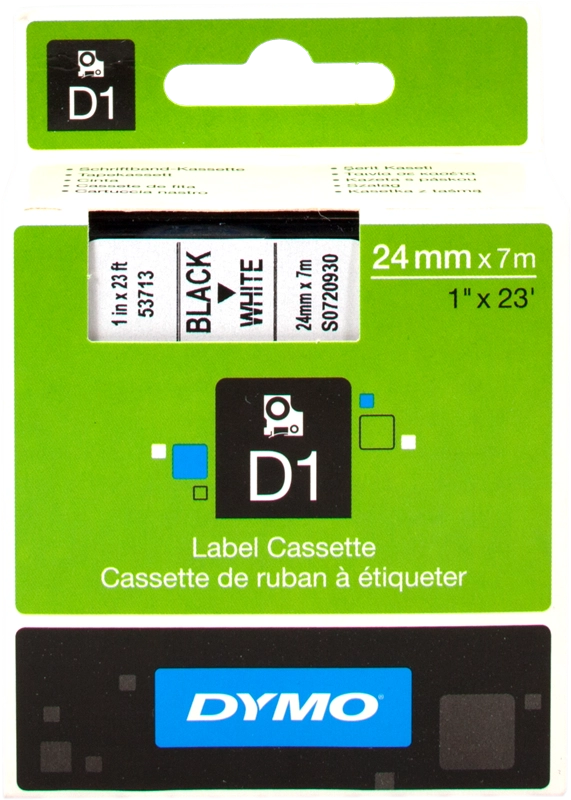 DYMO D1 etichette originali / 24 mm x 7 mm / stampa nera su bianco / etichette autoadesive per etichettatrice LabelManager / 1 Pezzo