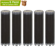 Cartucce filtranti ai carboni attivi granulari cm 25 universali multipack 6 pezzi