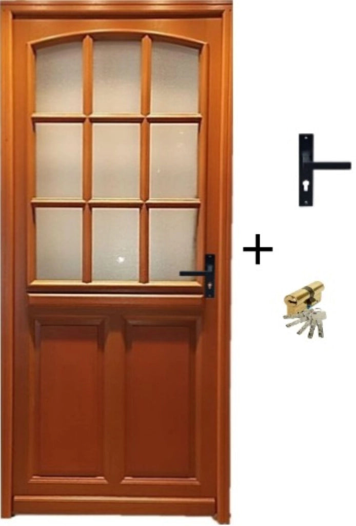 Porta d'ingresso in legno 'Alena' 215X80 a sinistra a spingere con maniglia e serratura senza maniglia