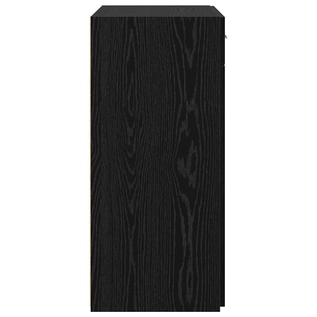 Mobiletto moderno con cassetto 80 x 42 x 93 cm ampio spazio di archiviazione stile pulito legno ingegnerizzato nero 02_0055994