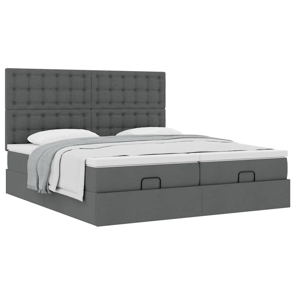 Struttura Letto Pouf con Materassi 200x200 cm in Tessuto 3313742