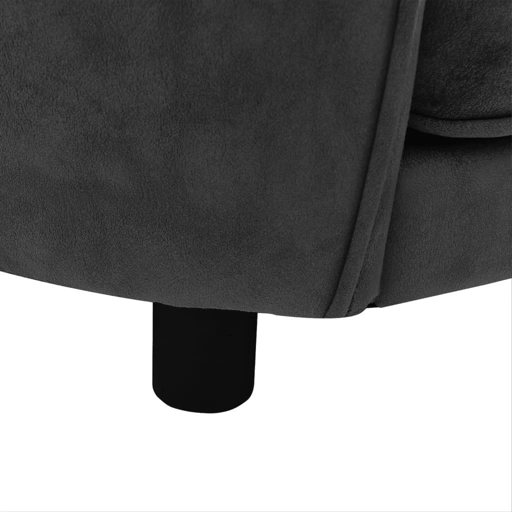 Divano per cani 69 cm peluche grigio scuro 02_0000167