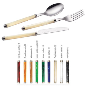 Servizio Set di Posate 24 pezzi in Acciaio Inox Eme Linea Perlato Verde 69