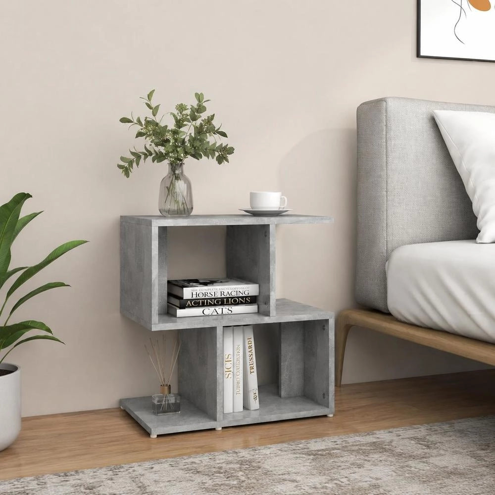Bedside Table, Concrete Grey, 50x30x51.5 Cm, Wood-based Material