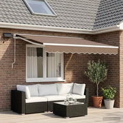 Cornice per Tenda Manuale con LED Tortora 2,5 x 2 m 3425582