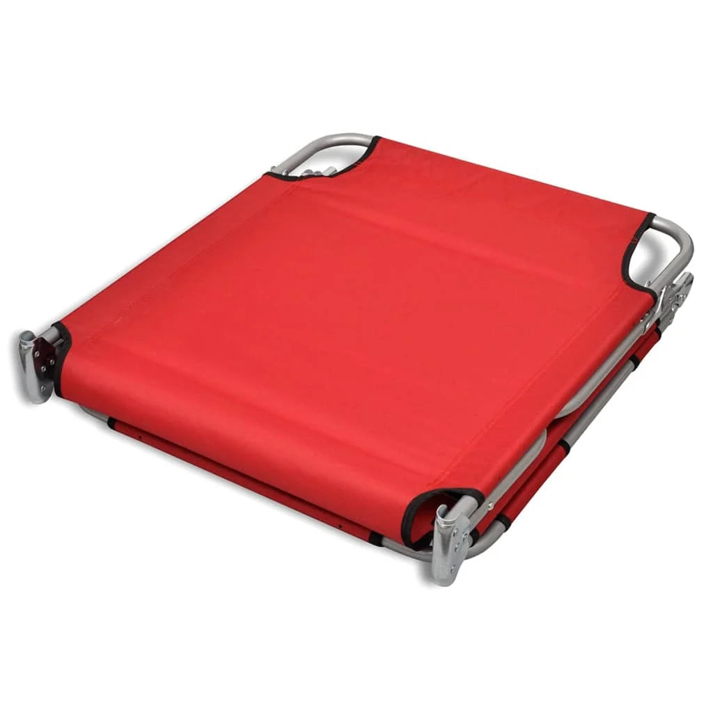 Lettino prendisole sedia a sdraio lettino prendisole letto da giardino mobili da esterno per patio con poggiatesta acciaio verniciato a polvere rosso 02_0012442