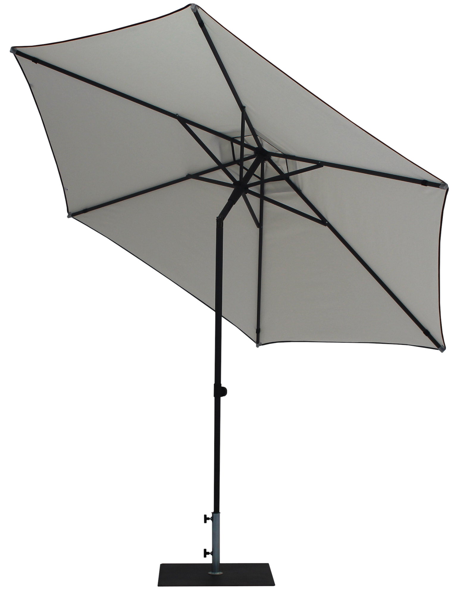 Ombrellone da Giardino Ø3 m Palo Ø38 mm in Alluminio Tessuto Dralon Acrilico Border Bianco