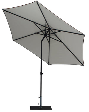 Ombrellone da Giardino Ø3 m Palo Ø38 mm in Alluminio Tessuto Dralon Acrilico Border Bianco