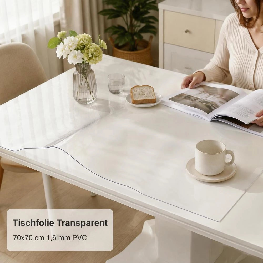 Transparent Table Protector 70x70 Cm 1.6 Mm PVC