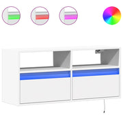 Mobile TV a Parete | Armadietto TV | Mobile Porta TV con Luci LED Bianco 100x31x45 cm