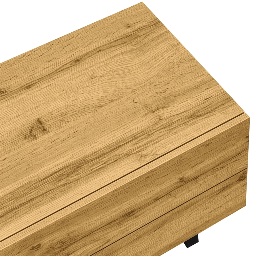 Cassettiera per TV grigio scuro antico e naturale in truciolato lunga 170 cm