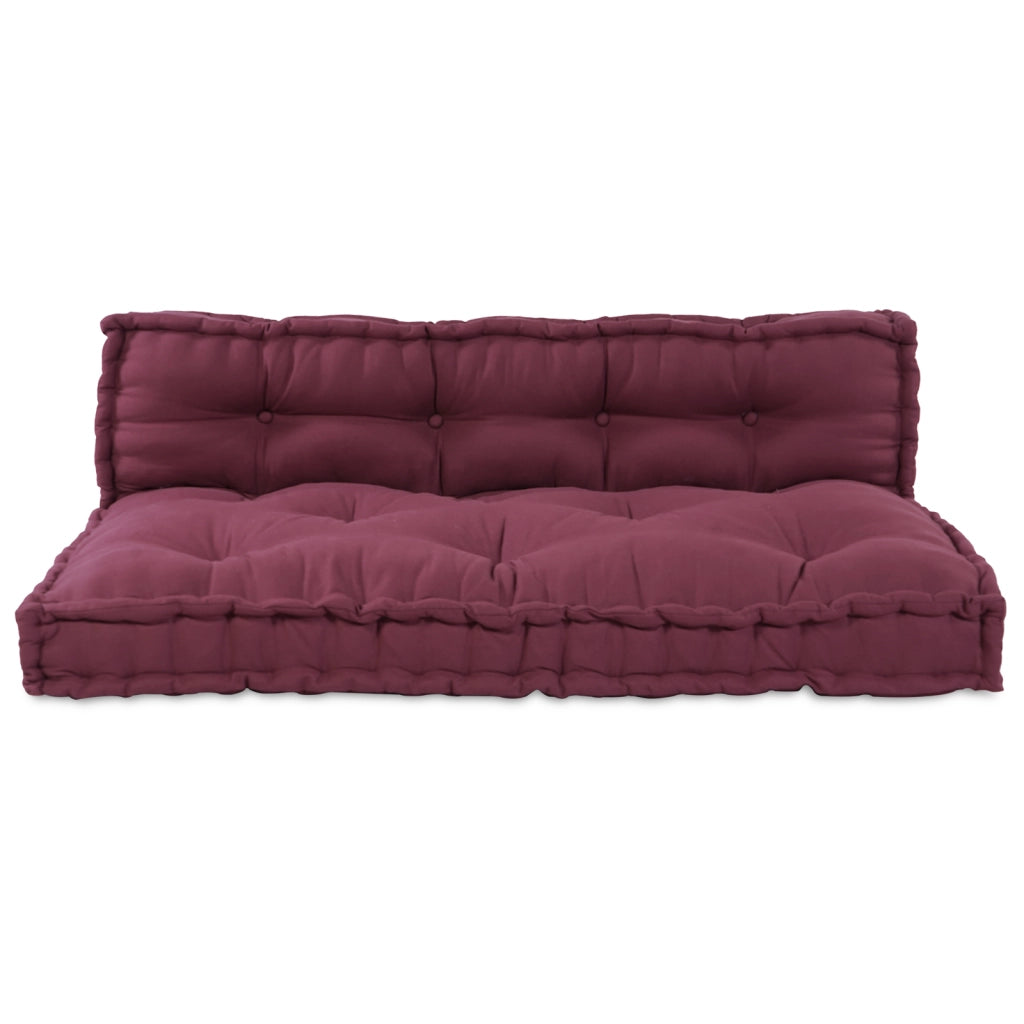 Cuscino per divano a pallet  con supporto lombare in tessuto rosso