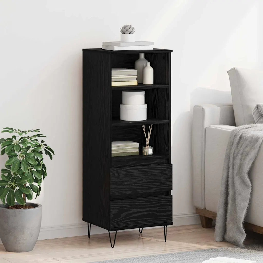 Credenza Rovere Nero 40 x 36 x 110 cm Legno ingegnerizzato 882743