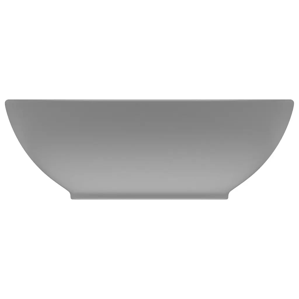Lavandino Lusso Ovale Grigio Chiaro Opaco 40x33 cm in Ceramica CFW6745638
