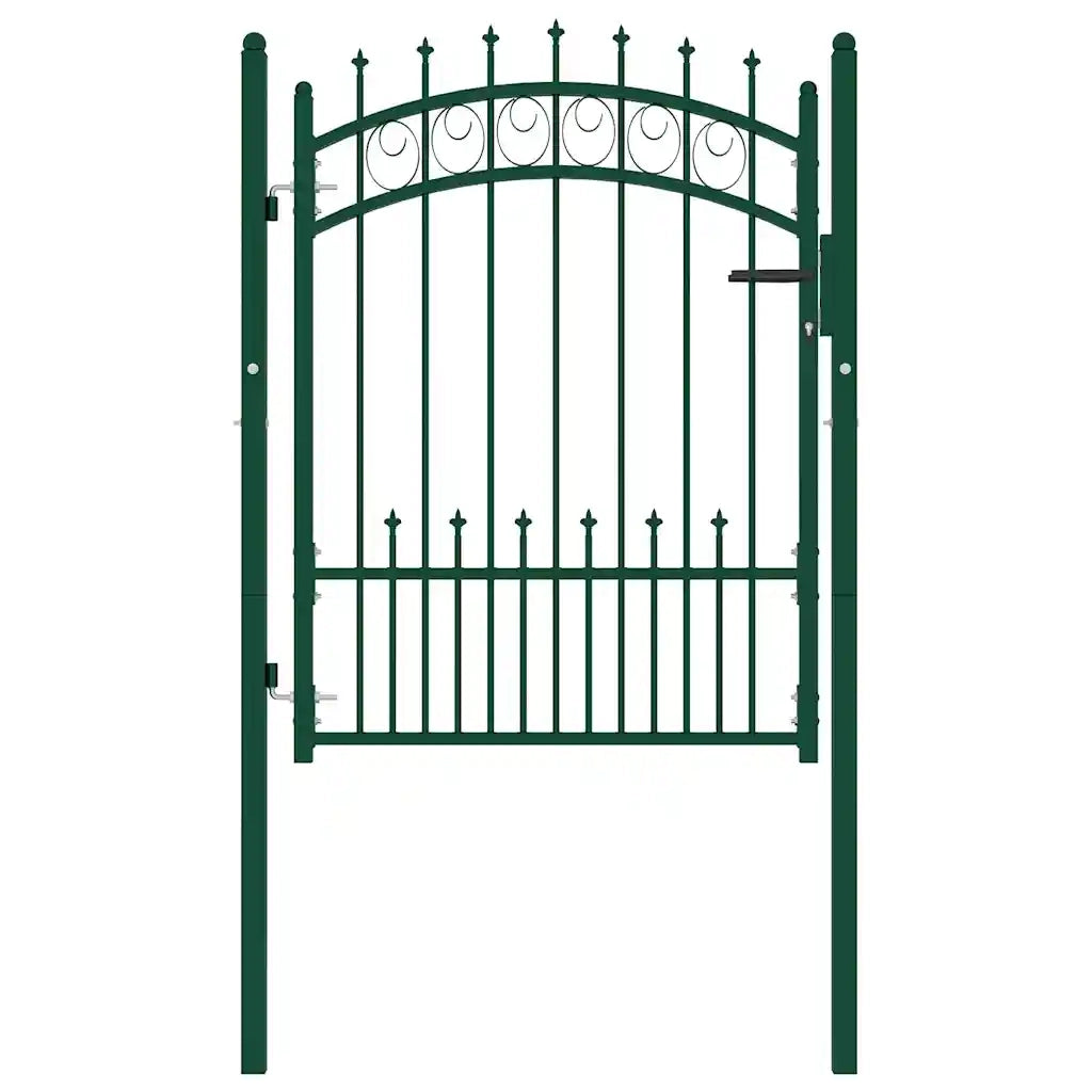 Cancello per recinzione EMMEN con punte in acciaio 104x109,5 cm verde 146384