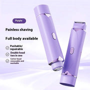 Bikinitrimmer unisex, 2-in-1 elettrodepilatore, ricaricabile, adatto per uso in acqua e in aria, per depilazione totale del corpo - Blu