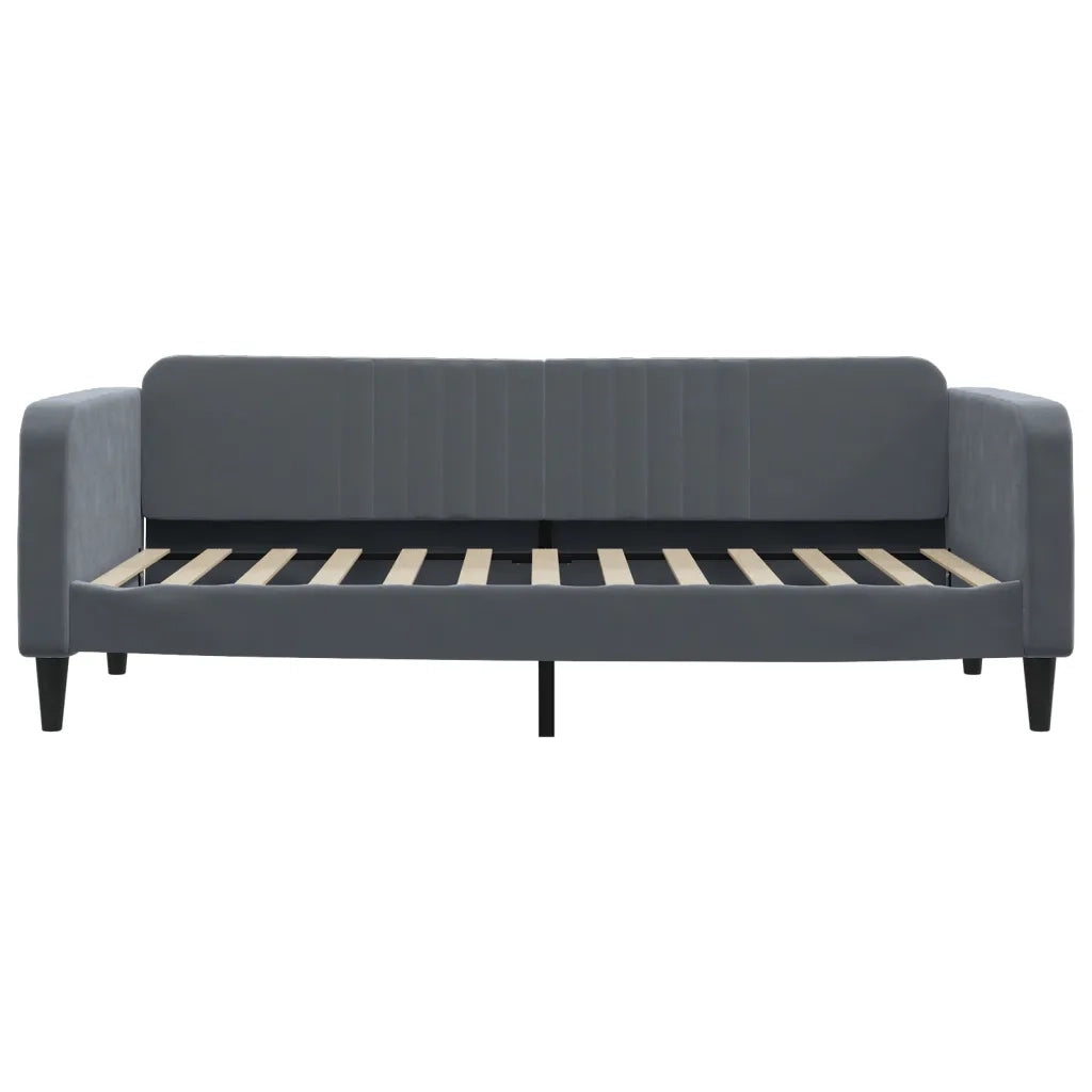 Divano Letto Estraibile Cassetti-Sofa Letto-Daybed Grigio Scuro 100x200cm Velluto 401962