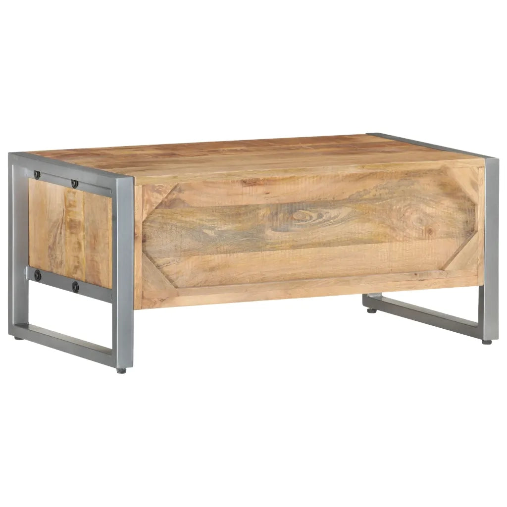 Tavolino da Salotto 95x50x40 cm in Legno di Mango Grezzo 323489