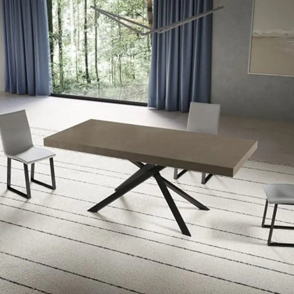 Tavolo allungabile 180/284x90 cm Niket tortora gambe antracite