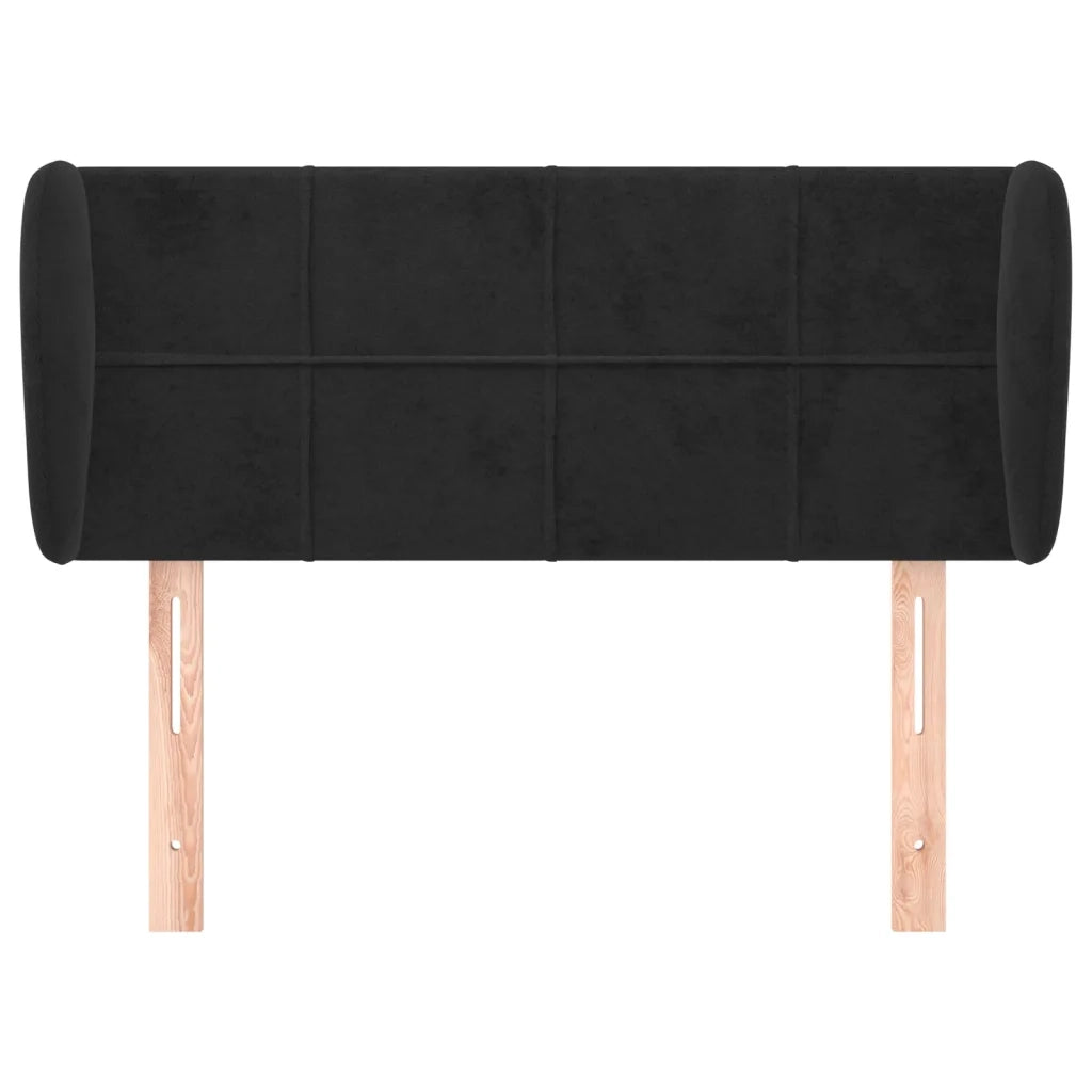 Testiera | Testata ad Orecchio Nera 93x23x78/88 cm in Velluto