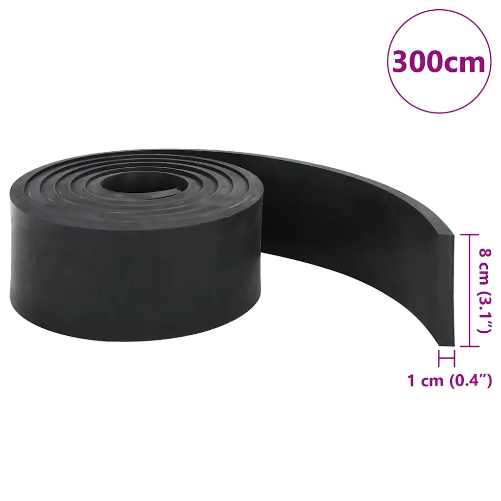Bordo in Gomma per Spazzaneve Nero 300x8x1 cm