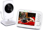 Babyfono con telecamera e audio, risoluzione alta 1080P, con comunicazione bidirezionale, monitoraggio della temperatura ambientale e allarme.
